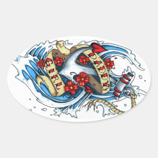 パパの女の子 楕円形シール (正面)