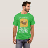 パパの娘は馬に乗って幸せな父親vi tシャツ (正面フル)