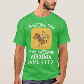 パパの娘は馬に乗って幸せな父親vi tシャツ