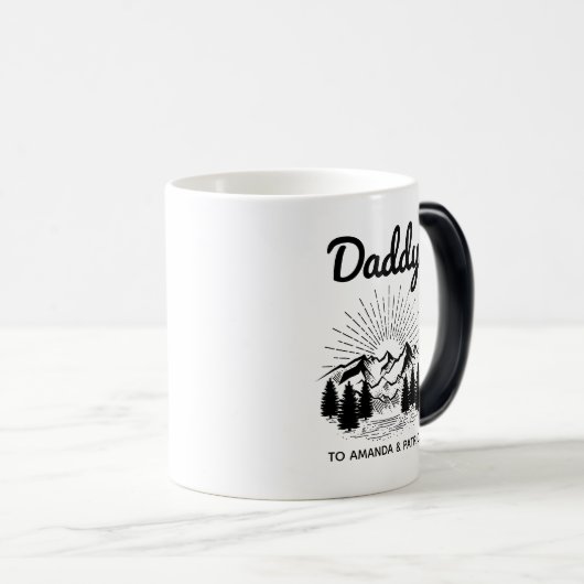 パパの子たちモダンが父の日の台本に名前を付ける モーフィングマグカップ (正面右)