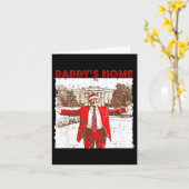 パパの家クリスマストランプの家に帰るおもしろい カード (黄色い花)