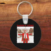 パパの家クリスマストランプの家に帰るおもしろい キーホルダー (正面)