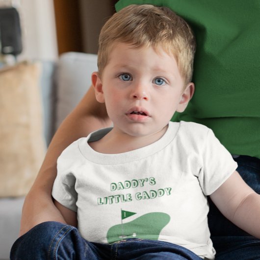 パパの小さなキャディゴルフボーイ ベビーTシャツ
