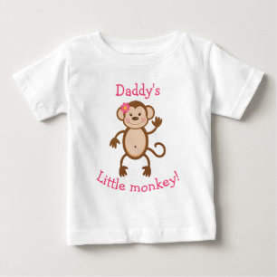 パパの小さなサルTシャツ ベビーTシャツ