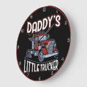 パパの小さなトラック運転手の赤いトラック ラージ壁時計 (傾斜)
