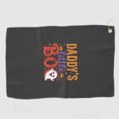 パパの小さなブー・ハロウィンの幽霊デザイン ゴルフタオル (横)