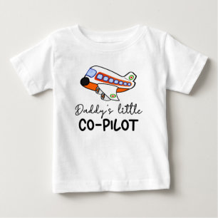 パパの小さな共同パイロット 未来のパイロットかわいい ベビーTシャツ