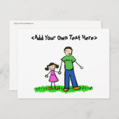 パパの小さな女の子はがき（ブルネット） インビテーションポストカード (正面/裏面)