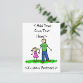 パパの小さな女の子はがき（ブロンド） インビテーションポストカード (スタンド正面)