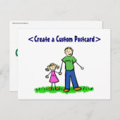 パパの小さな女の子はがき(ブロンド) インビテーションポストカード (正面/裏面)