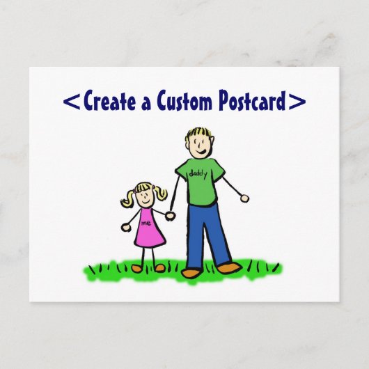 パパの小さな女の子はがき(ブロンド) インビテーションポストカード (正面)