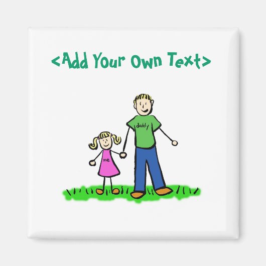 パパの小さな女の子カスタムギフトマグネット（ブロンド） マグネット (正面)