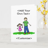 パパの小さな女の子カスタム家の挨拶状 カード (黄色い花)