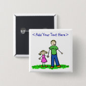 パパの小さな女の子ボタン(ブロンド) 缶バッジ (正面&裏面)