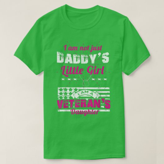 パパの小さな女の子退役軍人の娘 Tシャツ (デザイン正面)