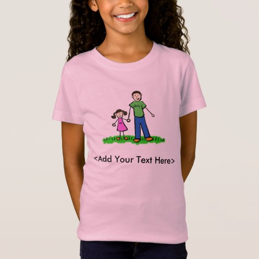 パパの小さな女の子Tシャツ(ブルネット) Tシャツ (正面)