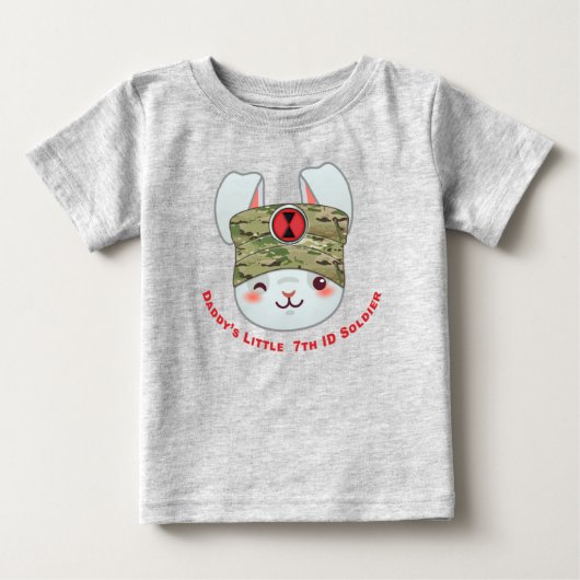 “パパの小さな第7歩兵師団の兵隊さん” ベビーTシャツ (正面)