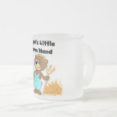 パパの少し農場労働者のTシャツおよびギフト フロストグラスマグカップ (正面右)