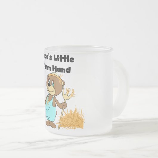 パパの少し農場労働者のTシャツおよびギフト フロストグラスマグカップ (正面右)