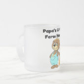 パパの少し農場労働者のTシャツおよびギフト フロストグラスマグカップ (正面左)