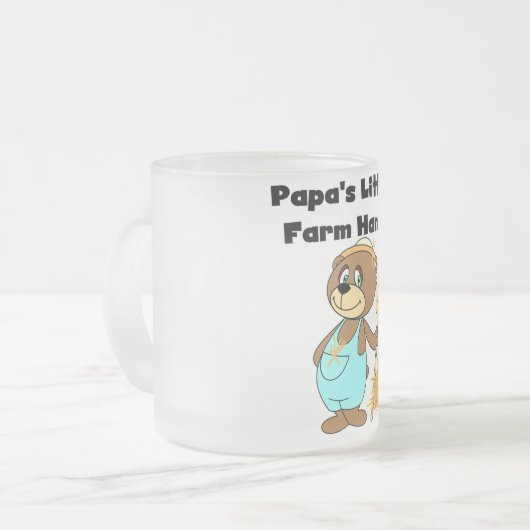 パパの少し農場労働者のTシャツおよびギフト フロストグラスマグカップ (正面左)