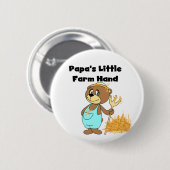 パパの少し農場労働者のTシャツおよびギフト 缶バッジ (正面&裏面)