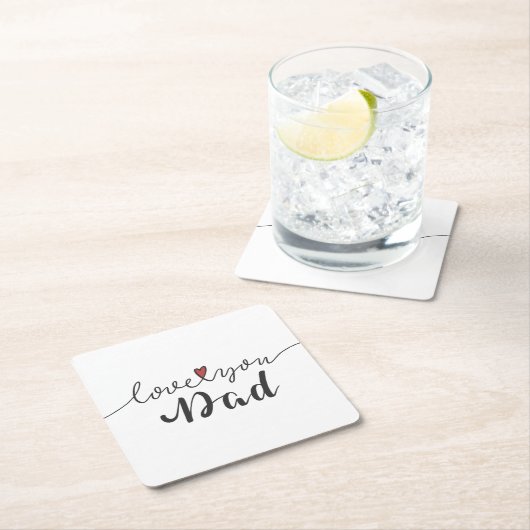 パパの幸せな父の日|のコースター愛して下さい スクエアペーパーコースター (インサイチュ)