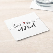 パパの幸せな父の日|のコースター愛して下さい スクエアペーパーコースター (アングル)