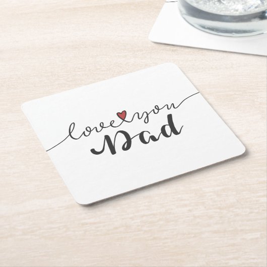 パパの幸せな父の日|のコースター愛して下さい スクエアペーパーコースター (アングル)