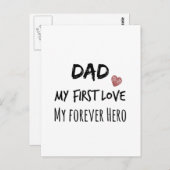 パパの引用文: 私の最初愛、私の永遠の英雄 ポストカード (正面/裏面)