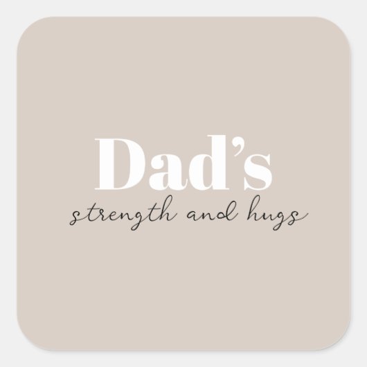 パパの強さと抱擁 – 父の日の贈り物 | スクエアシール (正面)