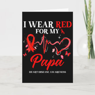 パパの心臓病の意識向上のために赤を身に着けています リボン カード