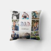 パパの息子と娘の引用文フォトコラージュの家族の名前 クッション (裏面)