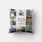 パパの息子と娘の引用文フォトコラージュの家族の名前 クッション (正面)