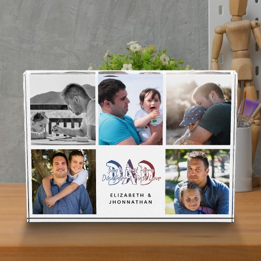 パパの息子と娘の引用文フォトコラージュの家族の名前 フォトブロック