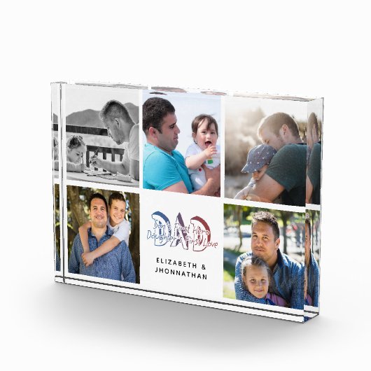 パパの息子と娘の引用文フォトコラージュの家族の名前 フォトブロック (右)