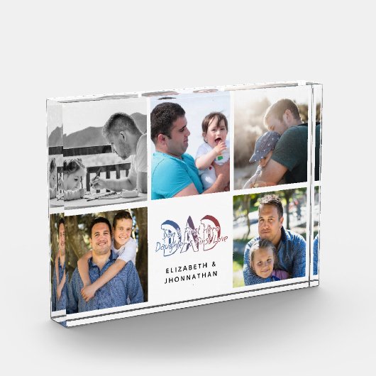 パパの息子と娘の引用文フォトコラージュの家族の名前 フォトブロック (左)