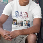 パパの息子と娘の引用文フォトコラージュの家族の名前 Tシャツ