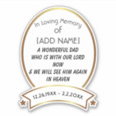 パパの愛するメモリ[名前を追加]車のステッカー シール (正面)