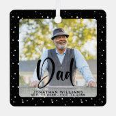 パパの愛する記憶の写真クリスマス メタルオーナメント (正面)