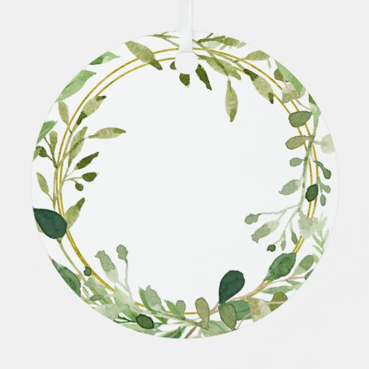 パパの愛する記憶の緑の幾何学的 メタルオーナメント (裏面)