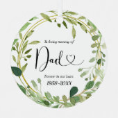 パパの愛する記憶の緑の幾何学的 メタルオーナメント (正面)