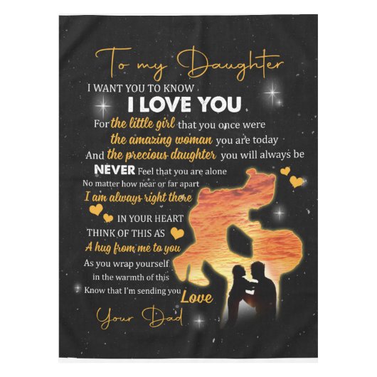 パパの愛を込めた娘への特別な手紙 テーブルクロス (正面)