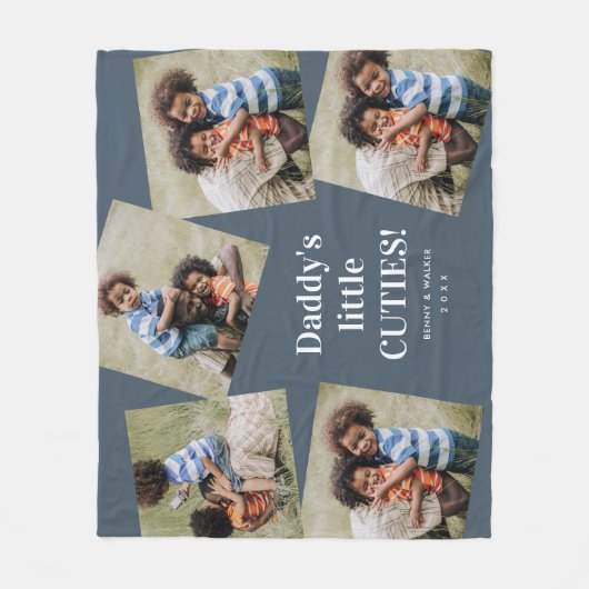 パパの愛娘フォトコラージュ 父の日 フリースブランケット (正面)