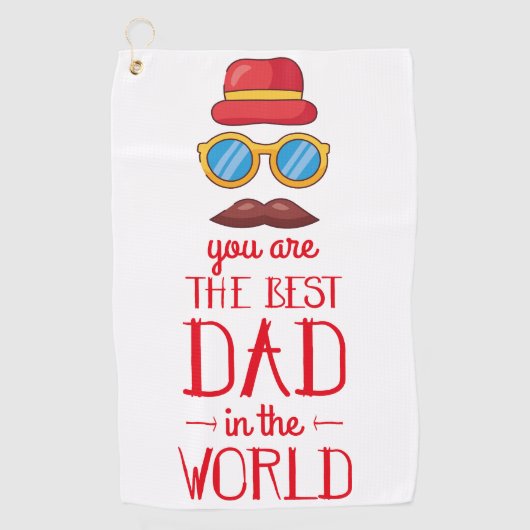 パパの成功の秘訣：最高のパパ ゴルフタオル (正面)
