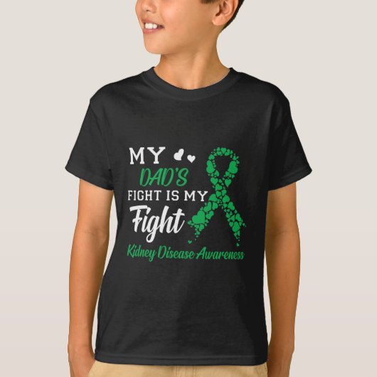 パパの戦いは私の戦い腎臓病認識度 Tシャツ (正面)