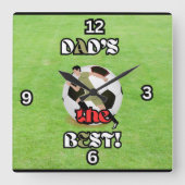 パパの最高のサッカーフィールドの正方形の壁時計 スクエア壁時計 (正面)