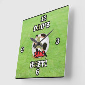 パパの最高のサッカーフィールドの正方形の壁時計 スクエア壁時計 (傾斜)