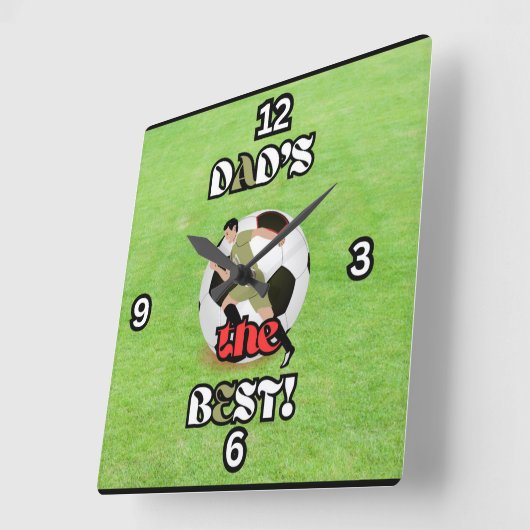 パパの最高のサッカーフィールドの正方形の壁時計 スクエア壁時計 (傾斜)