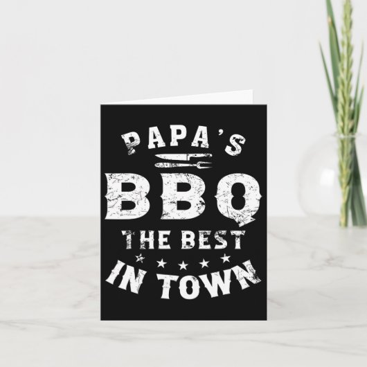パパの最高の BBQ タウンで最高の面白い父の日 カード (正面)